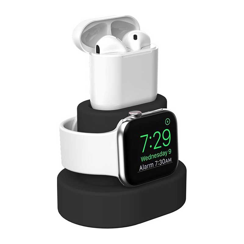 Support de chargeur en silicone pour Apple Watch, station de charge iWatch,  support de bureau, accessoires