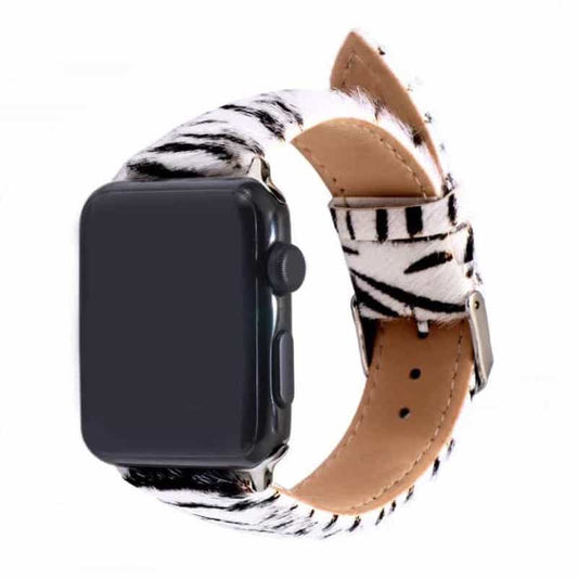 Bracelet Apple Watch <br /> Femme Zébré Blanc