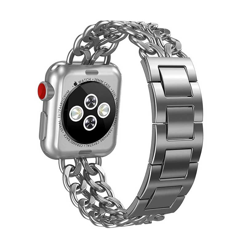 Bracelet Apple Watch Acier Inox 42mm Plaqué or