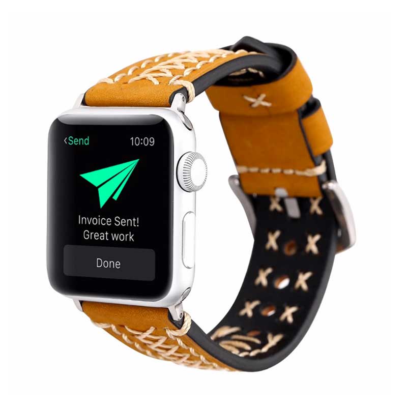 Bracelet Apple Watch <br /> Cuir Amérindien - Univers-Watch