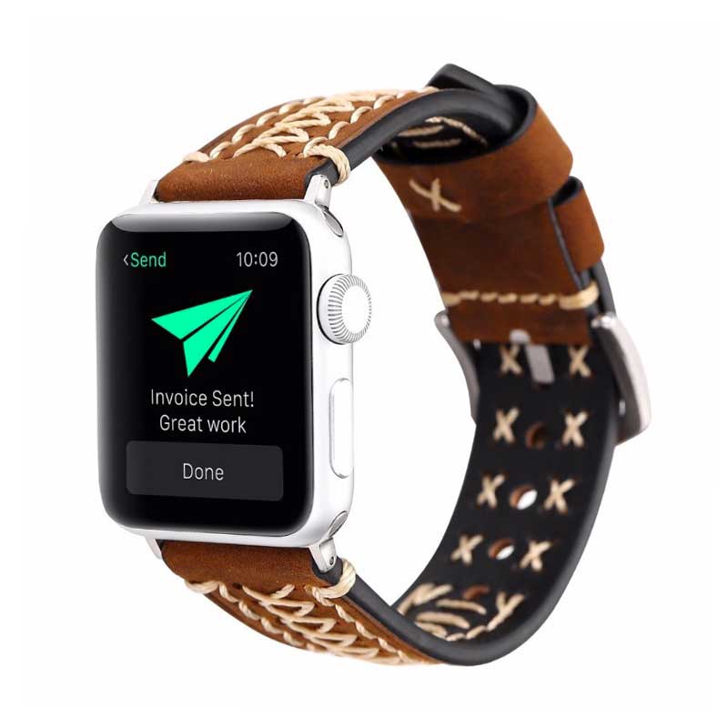 Bracelet Apple Watch <br /> Cuir Amérindien - Univers-Watch