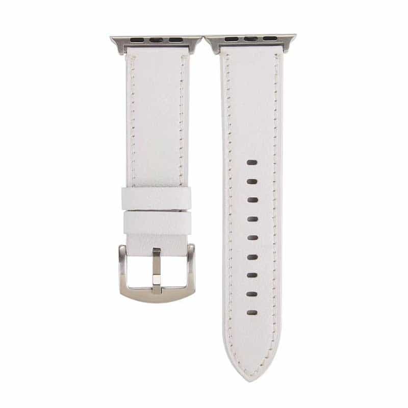 Bracelet Apple Watch <br /> Cuir Blanc - Univers-Watch