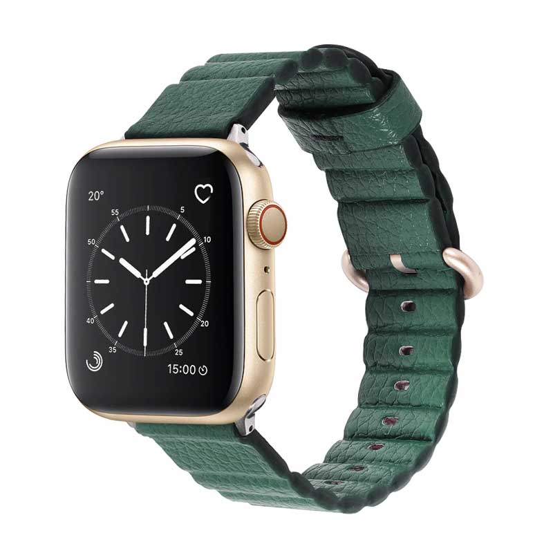 Bracelet Apple Watch <br /> Cuir Bleu Palma - Univers-Watch