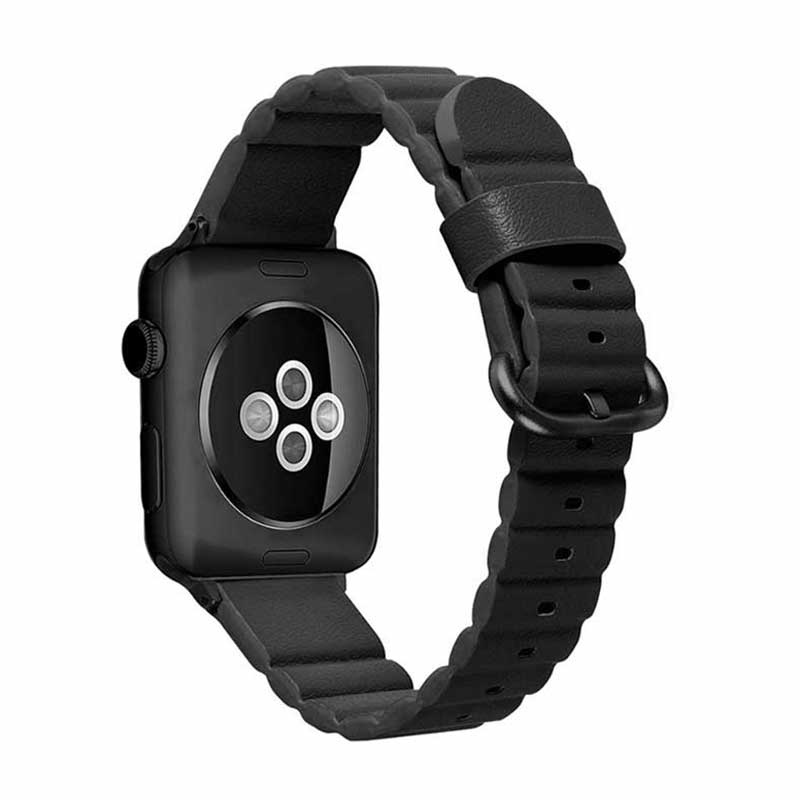 Bracelet Apple Watch <br /> Cuir Bleu Palma - Univers-Watch