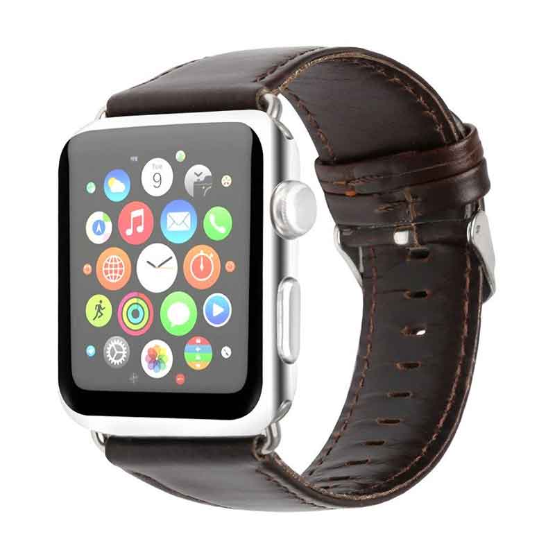 Bracelet Apple Watch <br /> Cuir Marron - Univers-Watch