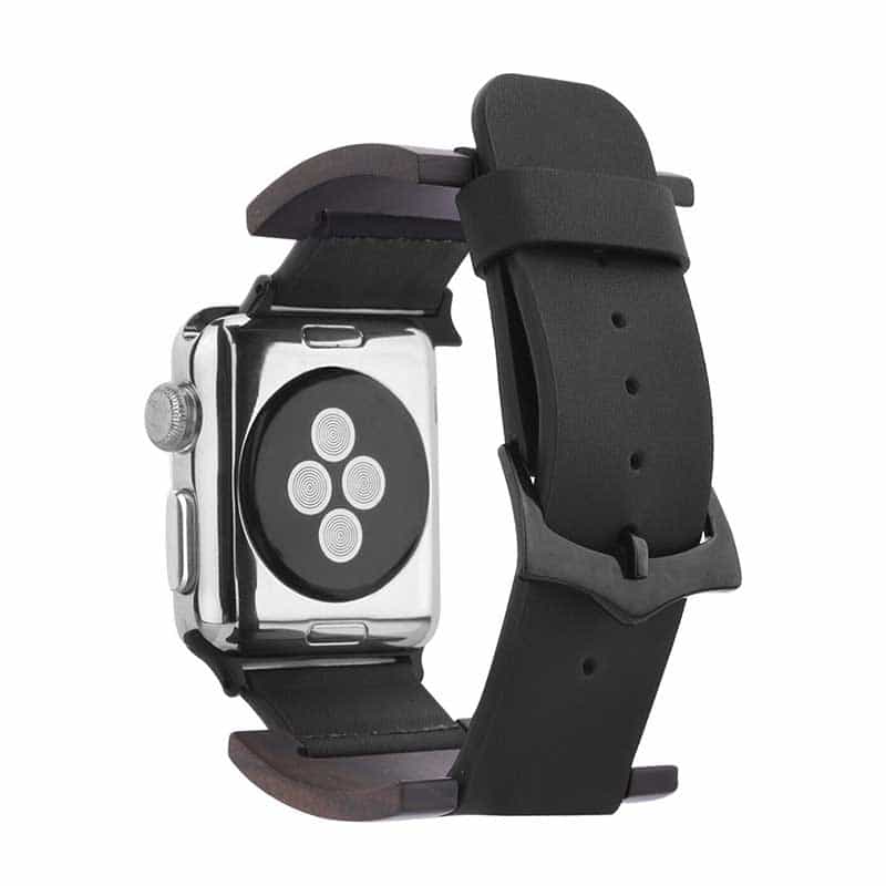 Bracelet Apple Watch <br /> Cuir Noir - Univers-Watch