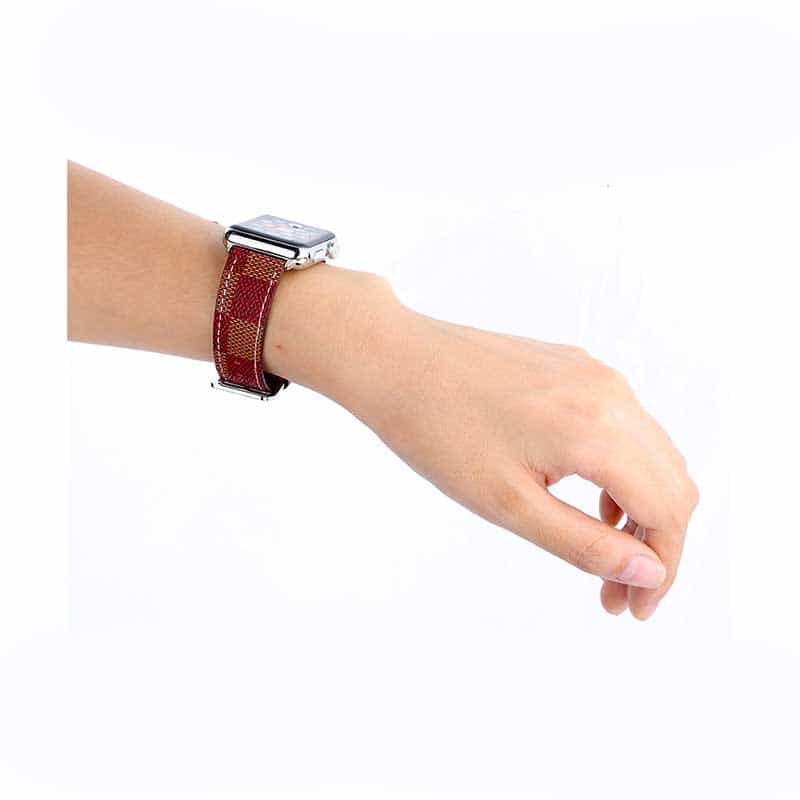 Bracelet Apple Watch <br /> Cuir Rouge - Univers-Watch