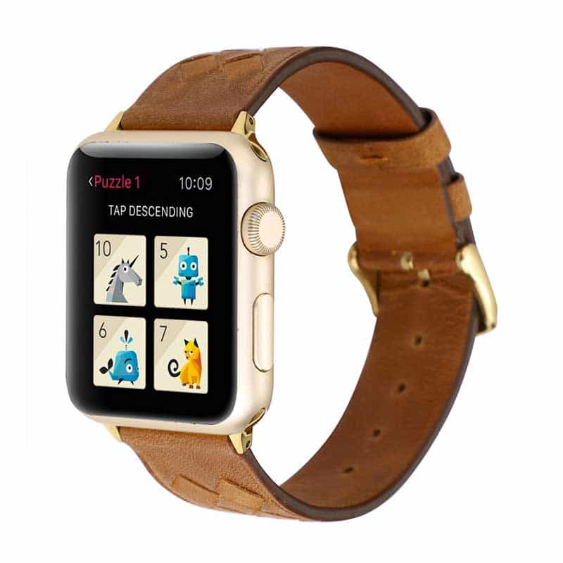 Bracelet Apple Watch <br /> Cuir Tressé - Univers-Watch