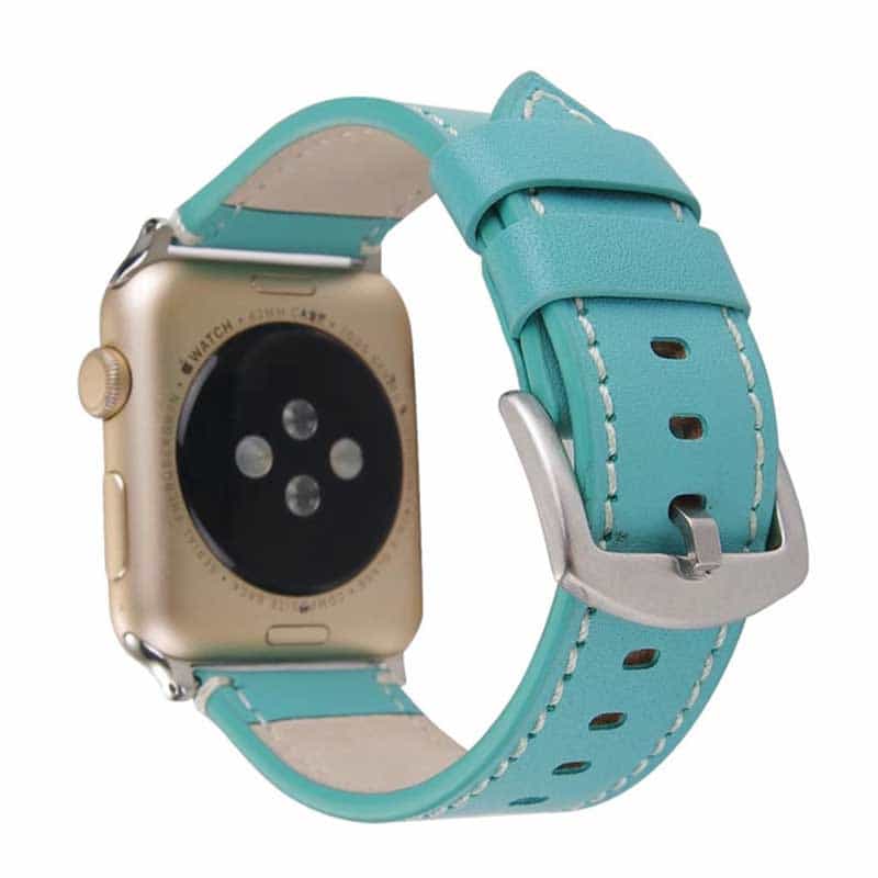 Bracelet Apple Watch <br /> Cuir Turquoise - Univers-Watch