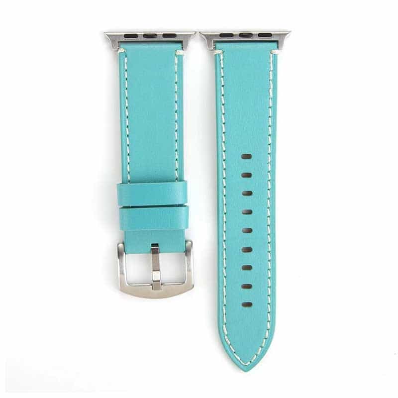 Bracelet Apple Watch <br /> Cuir Turquoise - Univers-Watch